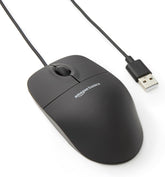 Amazon Basics 3-Button USB Wired Mouse with Scrolling and Tracking - Standard, Black